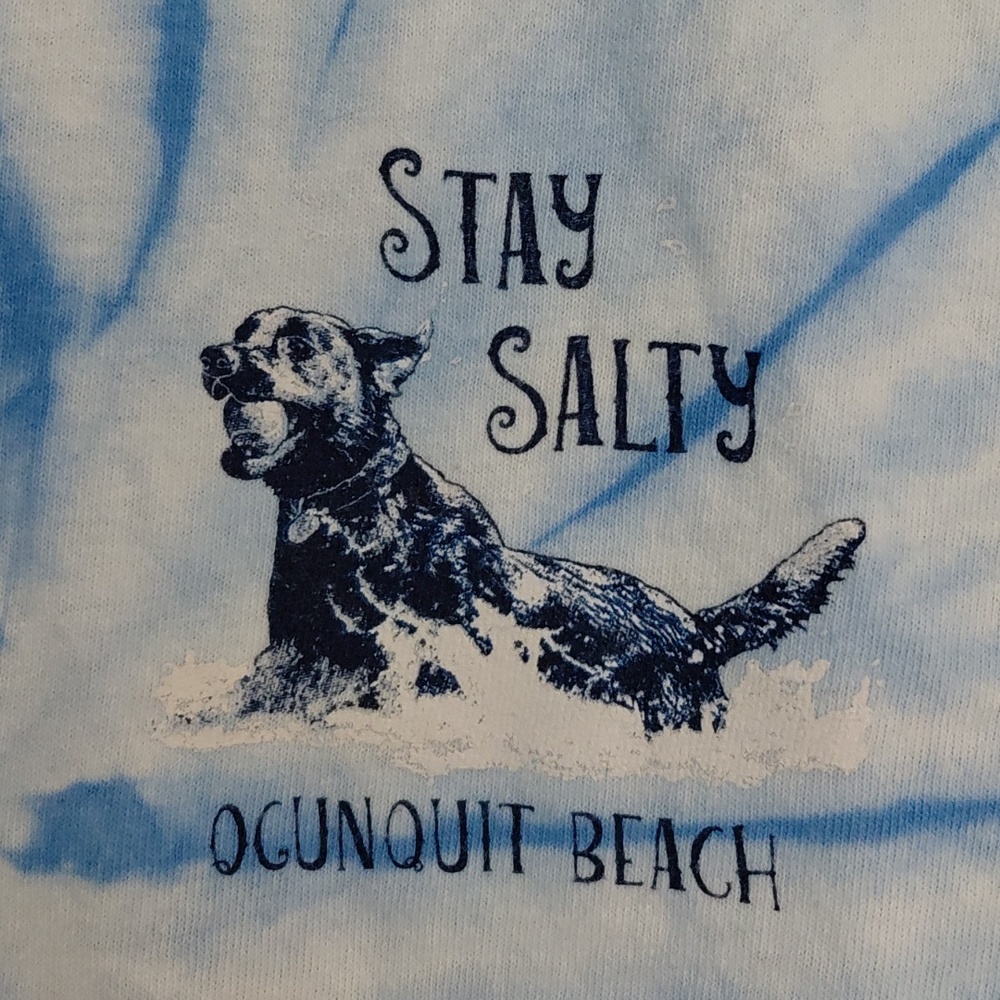 Stay Salty Blue Tie-Dye Tee, Size S - Picture 2 of 3